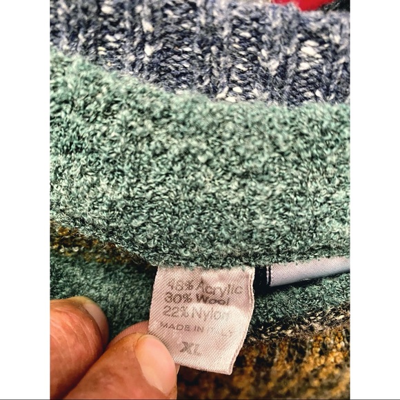 Vintage 90s Cambio Italia Wool Blend Star Burst Design Pullover Sweater Size XL - Picture 5 of 5